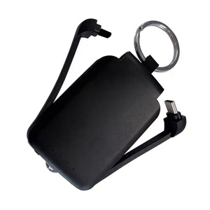 Chargeur portable avec logo personnalisé, 2000 mAh, porte-clés, mini powerbank, câble de charge intégré, petite batterie externe - Product Image 1