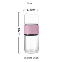 Infuseur de bouteille d'eau en verre à Double paroi séparation du thé et de l'eau tasse de bouteille de thé Borosilicate avec infuseur de thé