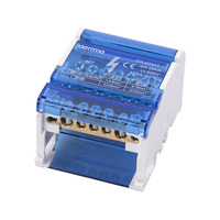 Boîtier de jonction sur rail DIN UK211, 2*11 trous, 125A 500V, conducteur en cuivre, boîtier de distribution PA