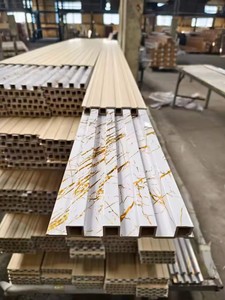 Panel Dinding PVC Modern Art Louver Dekoratif 3D untuk Interior, Panel Dinding Bambu untuk Latar Belakang TV, Panel Dinding WPC Motif Kayu Ramah Lingkungan - Product Image 4