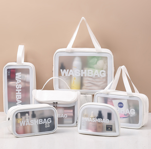 Bolsa de Almacenamiento de Cosméticos Impermeable con Cierre de Cremallera y Diseño de Letras Transparente de Moda, Venta al por Mayor 2024 - Product Image 4