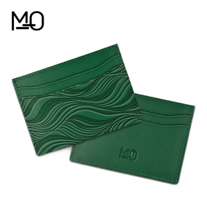 Cartera delgada con bloqueo RFID de cuero <span class=keywords><strong>PU</strong></span> con patrón Debossing personalizado para hombres y mujeres, Tarjetero con logotipo personalizado en relieve - Product Image 2