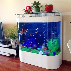 Forme personnalisée Transparent Acrylique Aquarium Fish Tank Grand Volume <span class=keywords><strong>Seaworld</strong></span> Cylindre Marine avec Accessoires - Product Image 2