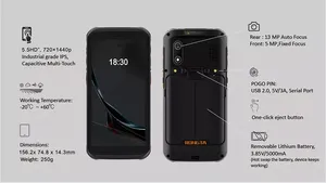 Terminal <span class=keywords><strong>de</strong></span> datos móviles Android 13 PDA <span class=keywords><strong>de</strong></span> 5,5 pulgadas, escáner <span class=keywords><strong>de</strong></span> <span class=keywords><strong>código</strong></span> <span class=keywords><strong>de</strong></span> <span class=keywords><strong>barras</strong></span> 2D GMS GPS NFC para almacén logístico, stock <span class=keywords><strong>de</strong></span> datos móviles <span class=keywords><strong>de</strong></span> mano - Product Image 2