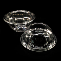 Bol à salade de fruits jetable en plastique rond transparent en gros avec couvercle