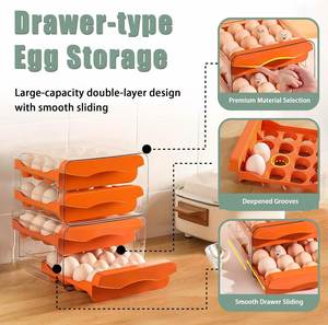 Kitchen Plastic Egg Organizer <b>Fridge</b> Holder with Rotatable 6-Grid Design Eco-Friendly & Durable Flip Top Lids - Product Image 4