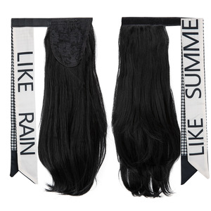 Perruque européenne et américaine transfrontalière en fibre <span class=keywords><strong>haute</strong></span> température, pré-collée, invisible, pour tresses, bandeaux et queues <span class=keywords><strong>de</strong></span> <span class=keywords><strong>cheval</strong></span> frisées pour femmes - Product Image 5