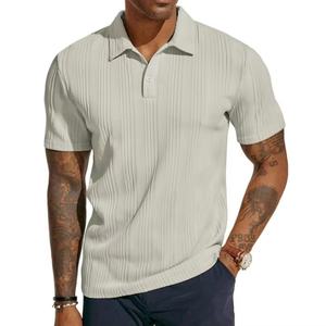 Polo de golf de haute qualité, logo personnalisé, coton, décontracté, chemise musclée, coupe ajustée, polo en maille pour homme - Product Image 2