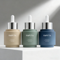 Flacons compte-gouttes ovales en PET de luxe personnalisés de 10 ml, 20 ml, 30 ml, 50 ml pour huiles essentielles avec bouchon à vis