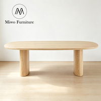 Table de salle à manger de style luxe contemporain, de haute qualité, pour 6 à 8 personnes, en bois de chêne ovale, pour restaurant.