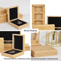 Boîte à monnaie unique en bambou fait main de luxe, emballage en bois rectangulaire pour la vente en gros