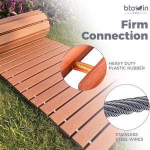 Pasarela de Madera para Jardín, Camino Rectangular de Pino Resistente a la Intemperie e Impermeable, para Terraza, Bodas y Fiestas - Product Image 1