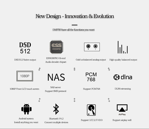 Dmp50 mạng kỹ thuật số lossless âm thanh Máy nghe nhạc ess9038pro DAC dsd512 2.5 ''3.5'' HDD NAS máy chủ ứng dụng điều khiển HIFI âm nhạc Streamer - Product Image 6