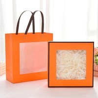 Paquet de boîte cadeau personnalisée avec fenêtre transparente sac cadeau costume anniversaire Valentine Mather Day emballage cadeau boîtes pliantes avec poignée