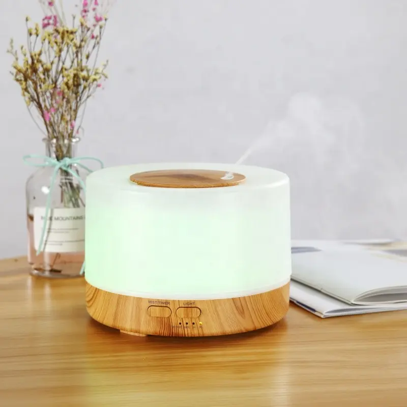 2024 Top vente 500ml Mini 7 couleurs lumière LED diffuseur d'huile essentielle à ultrasons humidificateur d'air à brume fraîche pour la maison