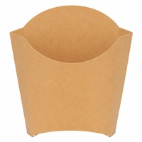 Boîte à frites jetable en papier kraft anti-graisse, conteneur pour restauration rapide, plateau à frites personnalisé avec logo pour restaurant, vente en gros