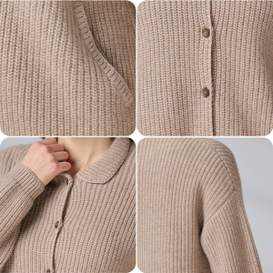 Fabricant de tricots, pull personnalisé pour femme, pull à col polo, cardigan tricoté pour femme - Product Image 4