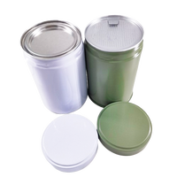 Boîtes de conserve rondes personnalisées de 100g avec couvercles en aluminium et joints à bouchon à vis Boîte en poudre de métal Matcha en tailles de 50g 100g 150g 200g