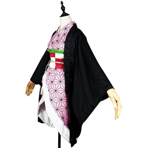 Demon Slayer Nezuko Cosplay Costume Black Kimono Outfit Anime Role Play Clothing - Product Image 5