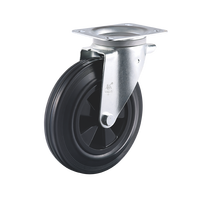 Roues pivotantes verrouillables VIMA polyvalentes en fer, caoutchouc et PP, robustes, pour bacs à déchets, capacité de charge 160 kg/210 kg