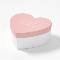 Boîte cadeau en papier de luxe personnalisée à deux tons en forme de cœur, boîte à fleurs écologique en forme de cœur pour la Saint-Valentin, arrangement de roses