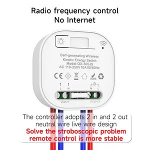 Non batteria senza cornice grande pannello senza cablaggio interruttore a parete autoalimentato senza fili interruttore della luce del telecomando impermeabile