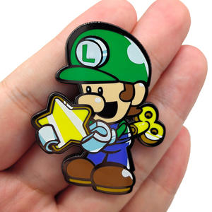 4 цвета 4-5 см Высококачественный металлический твердый полированный эмалированный значок значки для игры Maro в подарок - Product Image 3