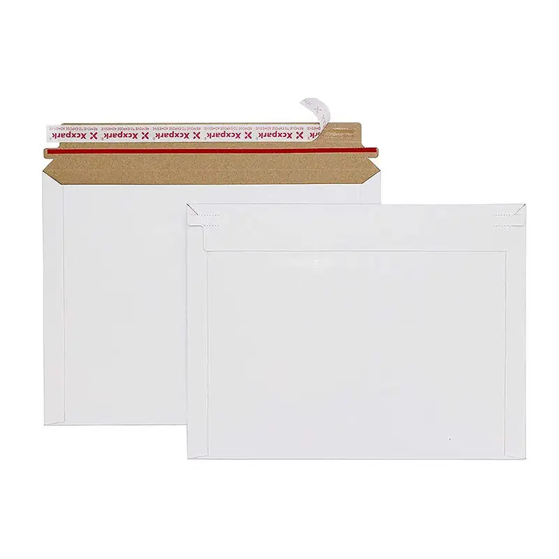 공장 도매 사용자 정의 크기 C4 C5 Dl A4 A5 크래프트 화이트 판지 우편 봉투 종이 단단한 판지 우편물 봉투