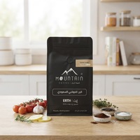 Sachets personnalisés à fond plat givré en papier kraft noir pour grains de café et sucre, avec fermeture éclair et valve de gaz, 250g, jetables