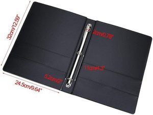Carpeta de Anillas KINGFOM A4 de Piel Sintética para Negocios con Carpeta de Archivos y Tarjetero (Carpeta de 3 Anillas Negra) - Product Image 3