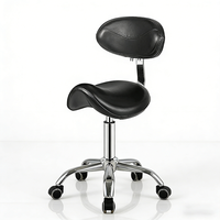 Chaise de barbier pivotante de haute qualité pour salon de coiffure, tabouret de technicien de luxe réglable en hauteur, chaise selle pour salon de beauté avec roulettes