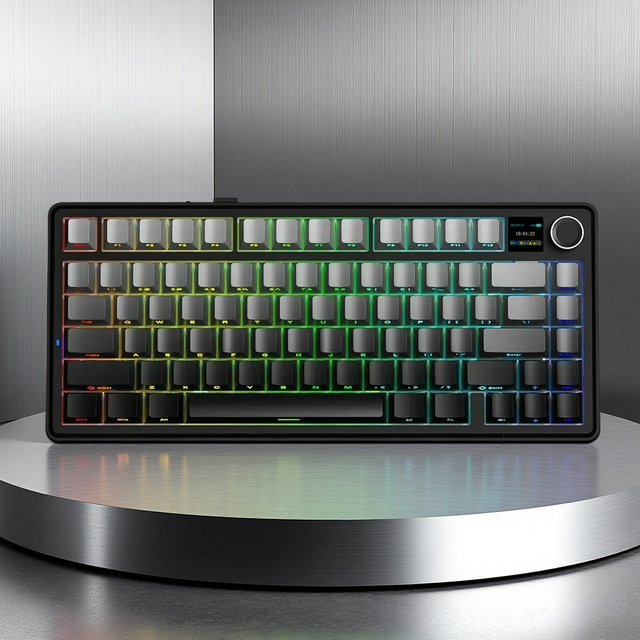 AULA F75 MAX 75% ANSI Layout Wireless Mechanical Keyboard TFT Screen Knob Wired/BT/2.4G E-sports Gaming Keyboard Desktop