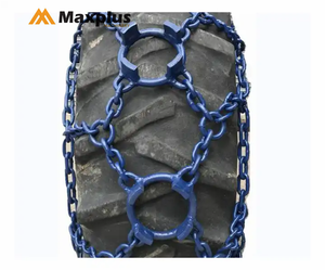 Chaîne de protection robuste pour pneus de skidder forestier et de chargeuse sur pneus, en acier soudé, peint noir, pour pneus de skidder et de chargeuse sur pneus - Product Image 1
