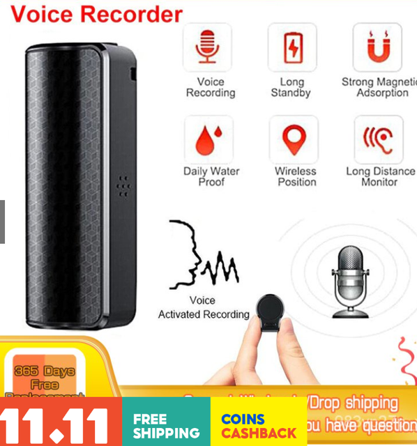 8/16/32GB Q70 Digital Audio Voice Recorder Long Standby Magnetic Voice Activated Mini Recording Pen Built-in HD Mic Reco