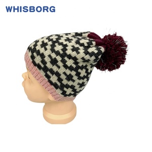 Custom Skully bambine Private Label bambino cappello con Pom Pom Kids agnello lana Jacquard personalizzare mamma e Me Beanie - Product Image 3