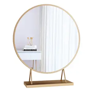 Cadre métallique style nordique pour maquillage, miroir HD, table de toilette, image, rétro, solide et lavable, décoration en verre de chambre à coucher