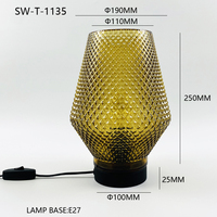 Lampe de table nordique simple, lampes d'art, éclairage créatif avec abat-jour en verre, lampe de table transparente pour tables de chevet de chambre à coucher, moderne