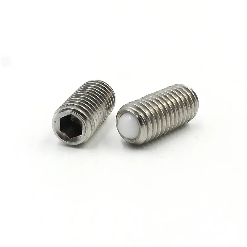 Hex Plastics ball Piont Grub Screw M2 M3 M5 M6 Stainless steel Nylon Tipped Set Screw With Spring Plunger Tip