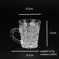 Ensemble tasse à café en verre de cristal, style européen, avec plateau, vente en gros