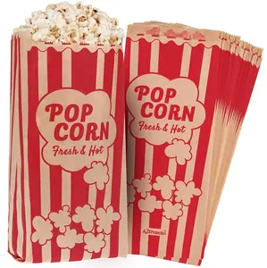 Sacos de popcorn de papel à prova d'água, antiqueda de sal, amontoeiro e óleo milho pop-vintage retro-para qualquer popcorn