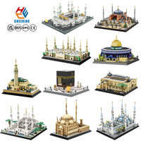 Set de Bloques de Construcción de Edificios Religiosos Wange, Ladrillos Creativos, Modelo Kaaba, Mezquita Hassan II Azul, Colección Hagia Sophia, Bloques de Juguete