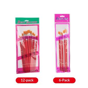 Juego de Pinceles Planos con Mango Rojo para Pintura al Óleo, con Pelo de Nylon, Compatibles con Acuarela y Acrílico - Product Image 4