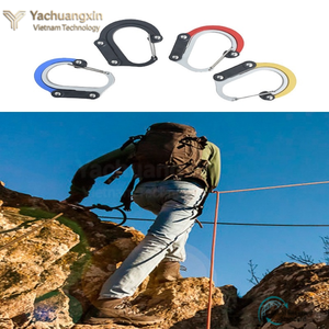 คาราบิเนอร์แบบยุทธวิธีสำหรับกิจกรรมกลางแจ้ง สำหรับการปีนเขา - ตะขอแขวนแบบเร็วชนิด D ทำจากอลูมิเนียมอัลลอยด์อเนกประสงค์ - Product Image 2