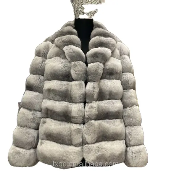 本物の動物の毛皮冬のチンチラ毛皮のコートブレザー女性のための女性のジャケットベスト