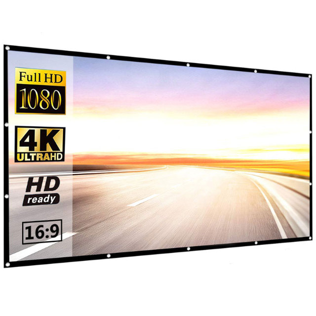 For 120 Inch Polyester Projector Screen with Fast Folding Rear Projection Supported Portable for Outdoor & Indoor Cinema Use