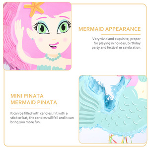 Piñata Sirène – Fournitures pour Fête d'Anniversaire d'Été pour Enfants, Décoration Thème <span class=keywords><strong>Carnaval</strong></span> - Product Image 4