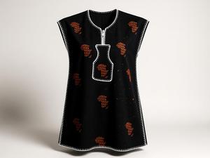 Robe en lin tricotée à la main, respirante, brodée, épaules dénudées, style bohème romantique pour les mariages et les vacances - Product Image 4