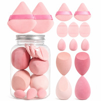 Ensemble de Cadeaux Éponges à Maquillage |   Collection de houppettes de maquillage multi-formes : Goutte d'eau, Triangle floqué et Mini Houppettes à doigts
