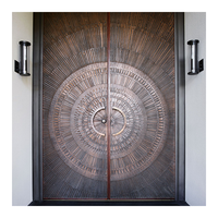 Porte d'entrée extérieure en aluminium de style minimaliste et luxueux à double ouverture pour maison et hôtel