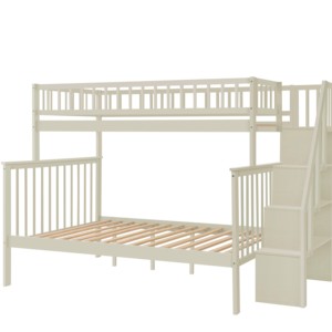 Cama Litera de Madera Multifuncional Convertible <span class=keywords><strong>con</strong></span> Escaleras, Diseño Seguro, Muebles para Dormitorio Infantil, para Uso en el Hogar o Dormitorio - Product Image 5